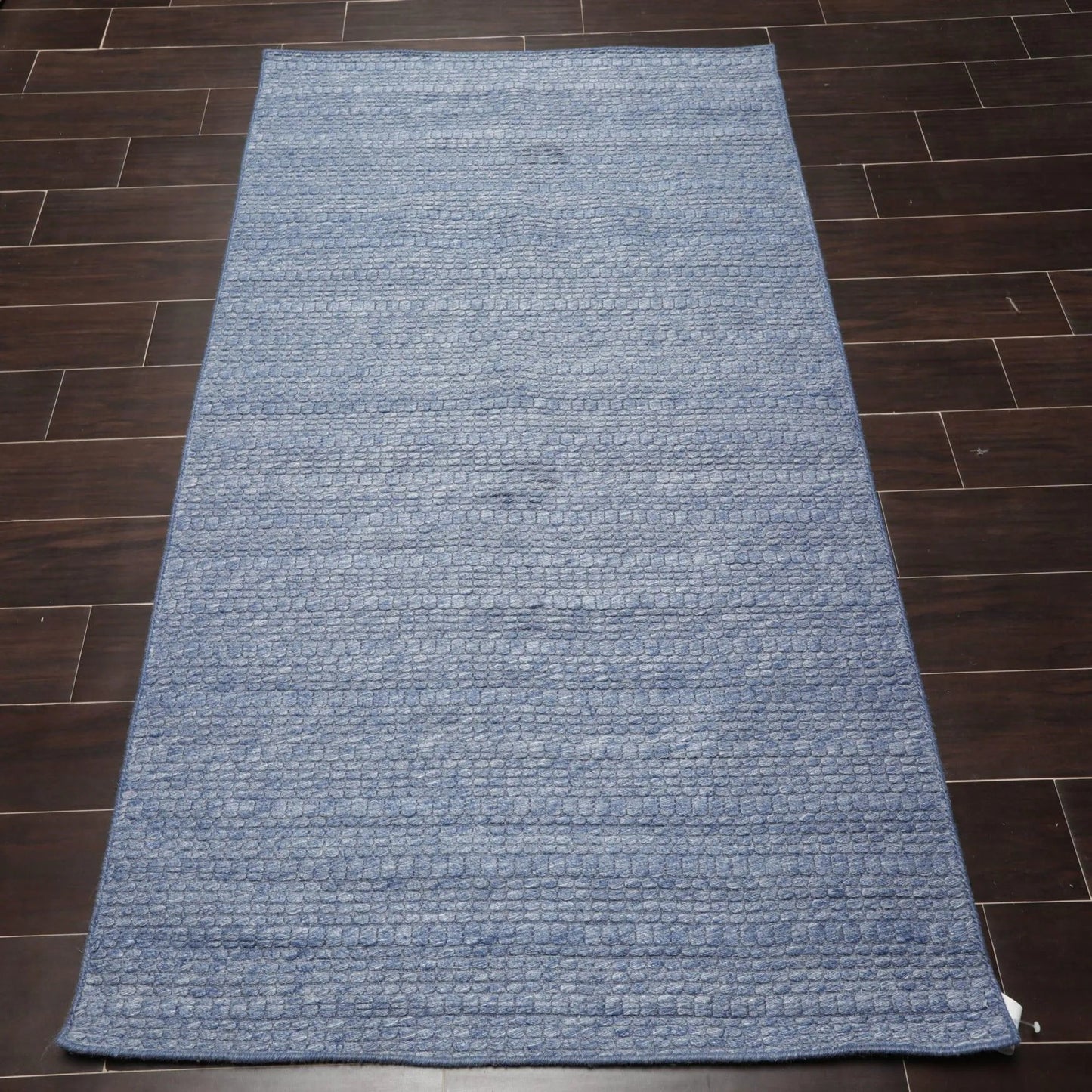 Multi Size Blue Hand Woven 100% Wool Flatweave Modern & Contemporary Oriental Area Rug-2