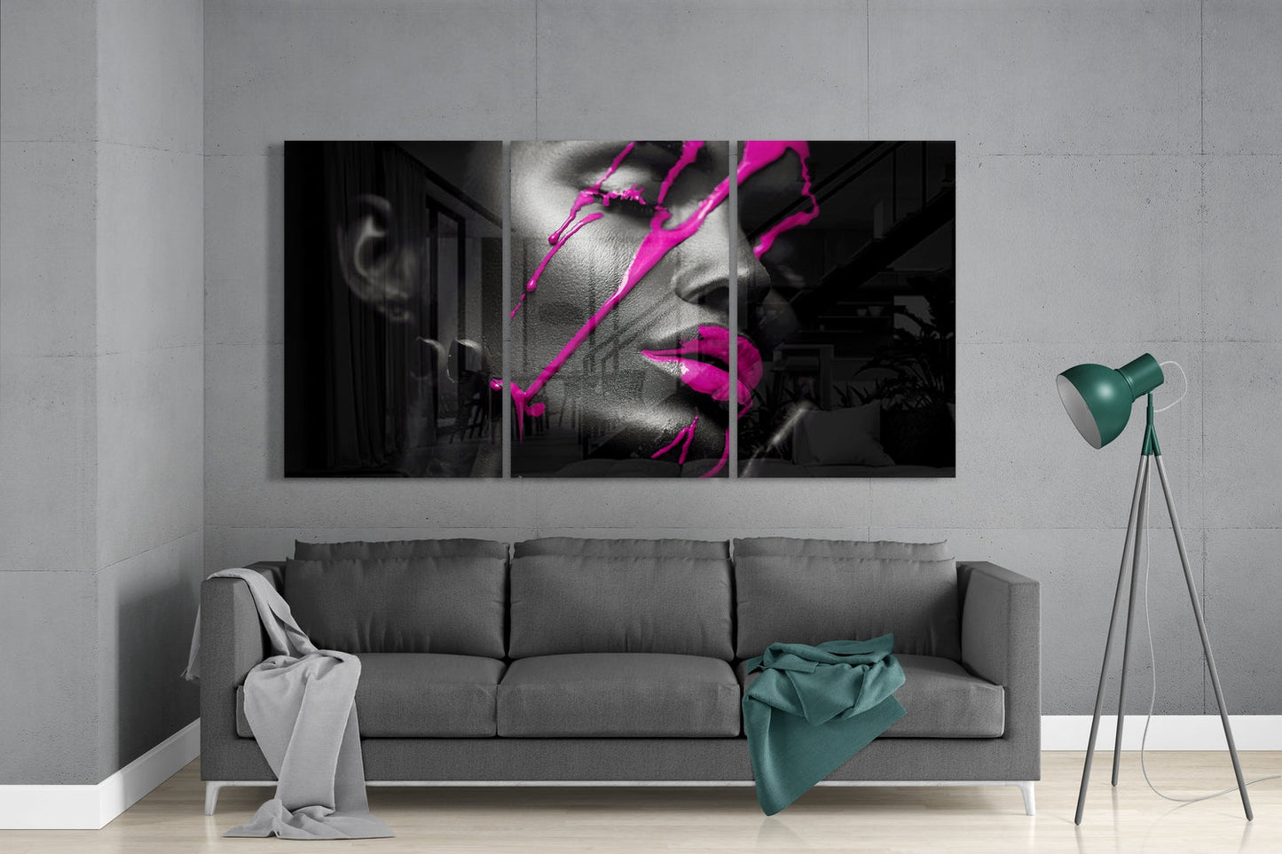 Pink Ink Glass Wall Art-2