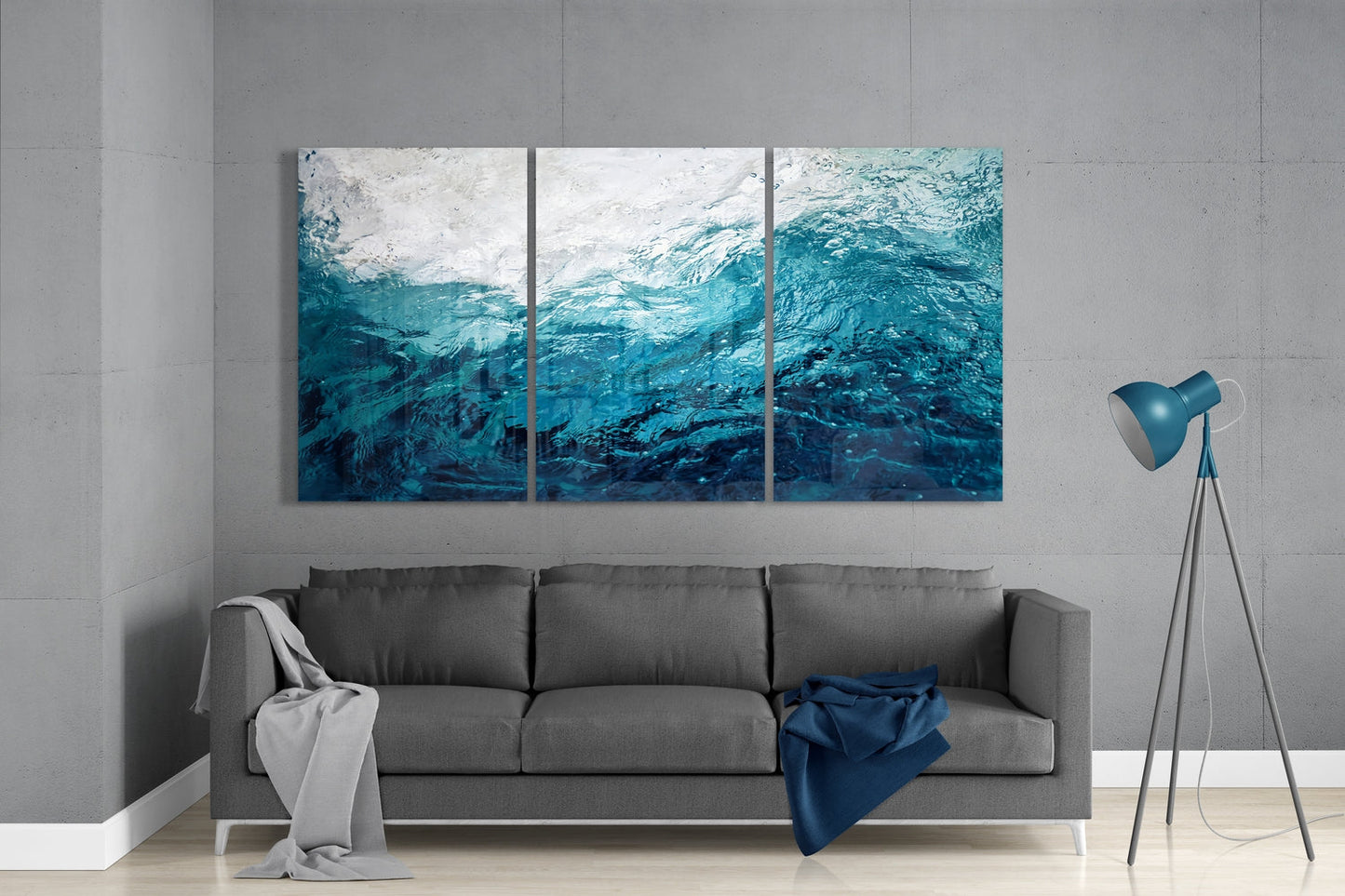 Water Mountains Mega Glass Wall Art