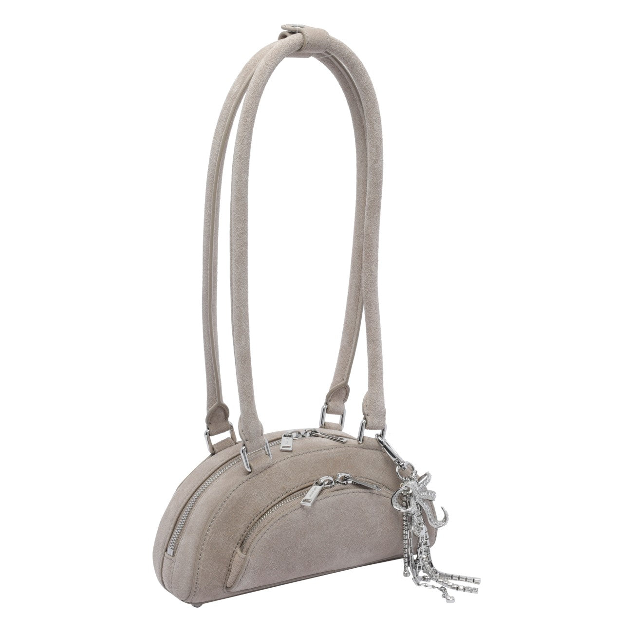 Self Portrait Women Mini Suede Bow Charm Shoulder Bag