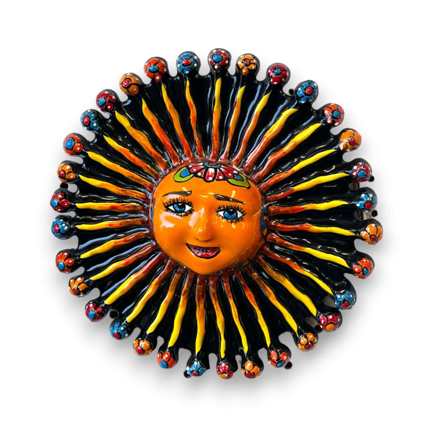 Mini Talavera Sun Wall Art | Handcrafted Mexican Decor