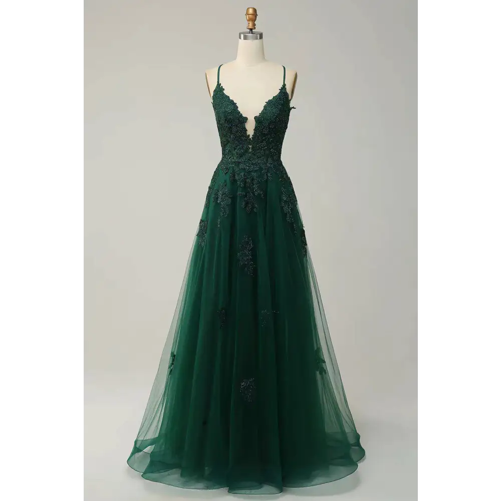 Mint Green Lace Women Evening Dresses with Slit