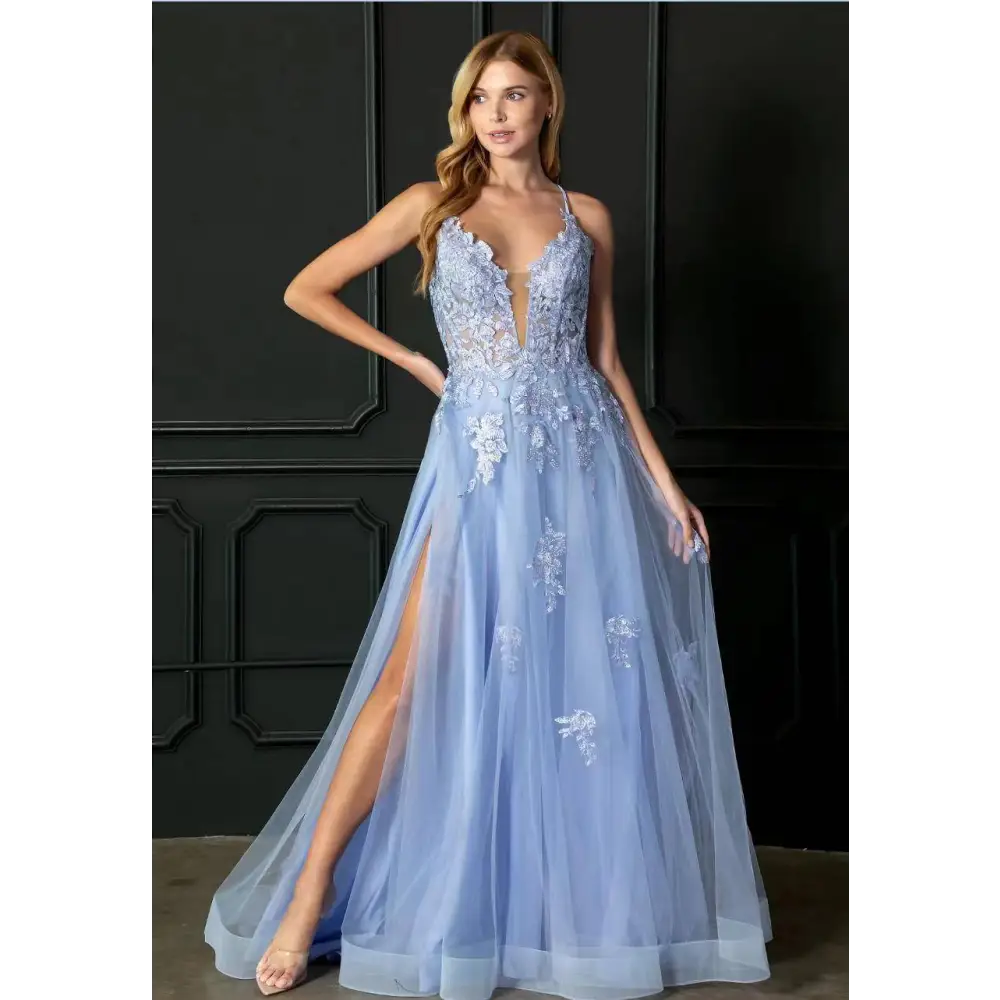 Mint Green Lace Women Evening Dresses with Slit
