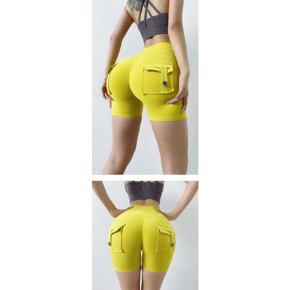 Mint Green Nude Feel Pocket Yoga Shorts