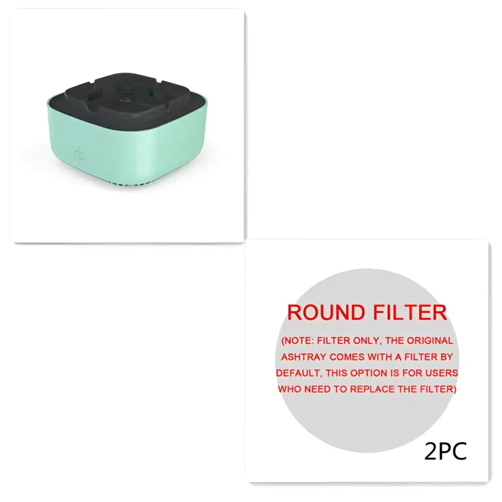 Mint Green Smoke Removal Air Purification Ashtray