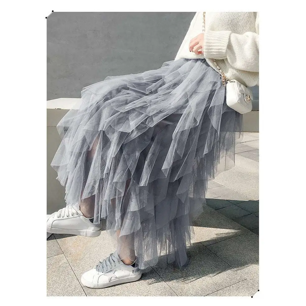 Mint Green Tiered Easy Matching Mesh Skirt
