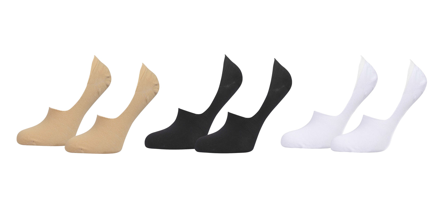 tittimitti® Women’s 98% Organic Cotton No-Show Socks 3-Pack – Breathable Non-Slip Invisible Socks