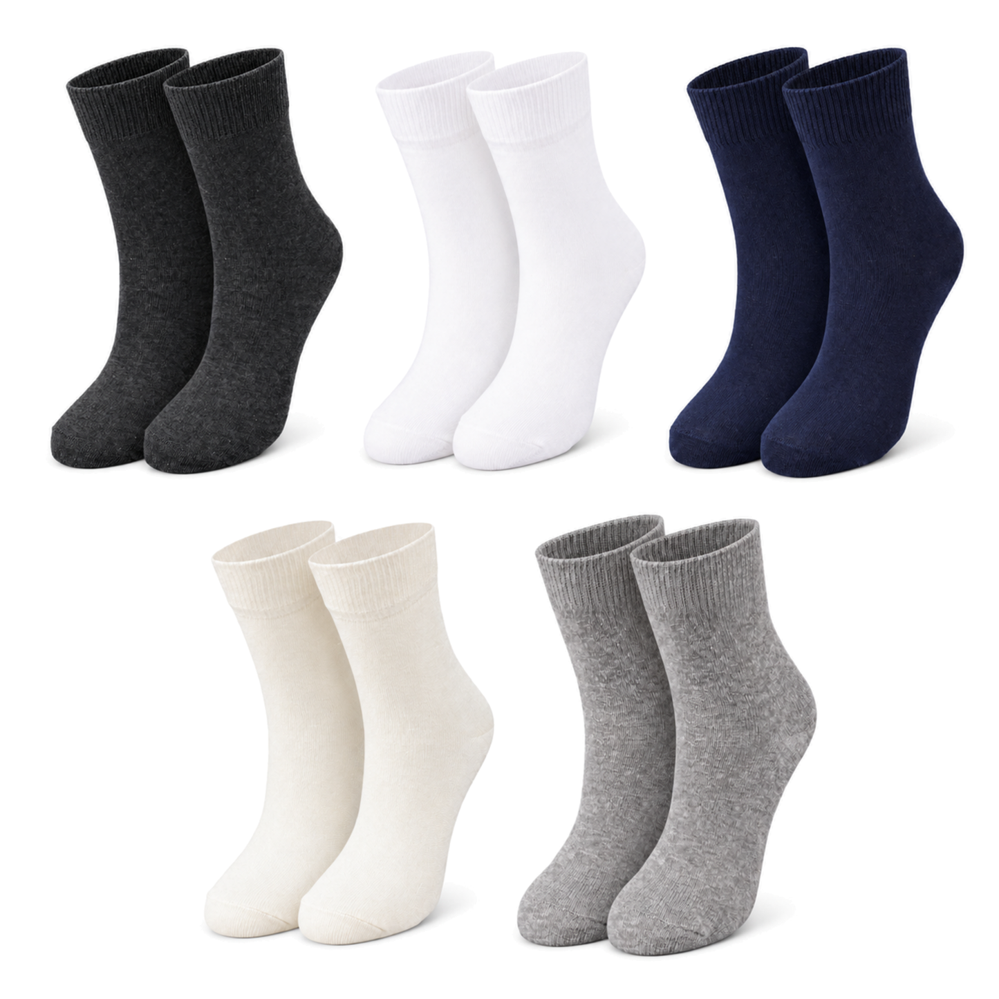 tittimitti® Kids 98% Organic Cotton Crew Socks 5-Pack – Breathable Everyday & School Socks for Boys & Girls (Soft, Durable, Stretch Fit)
