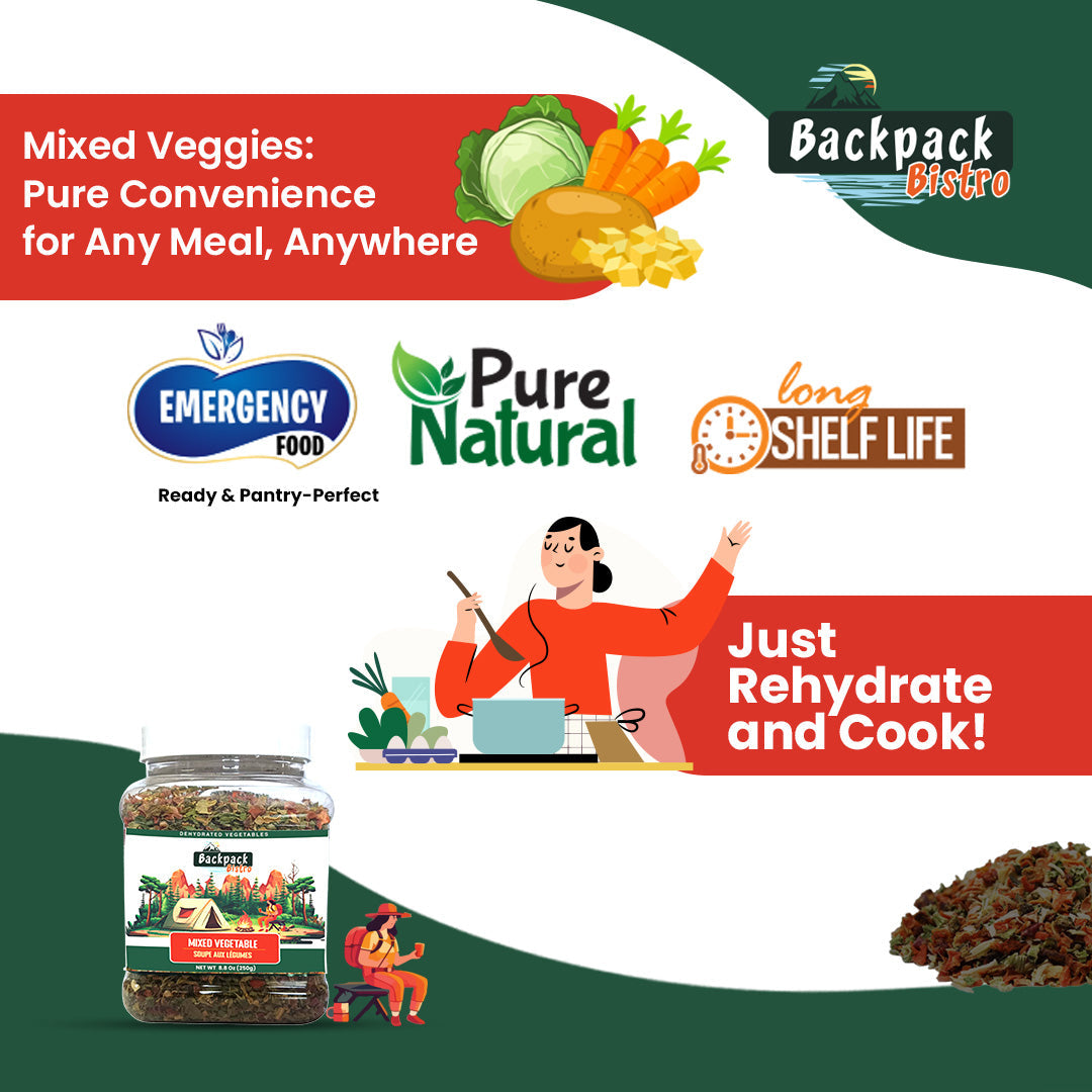 Backpack Bistro Dehydrated Mixed Vegetables 7.05 oz (200 g)-3