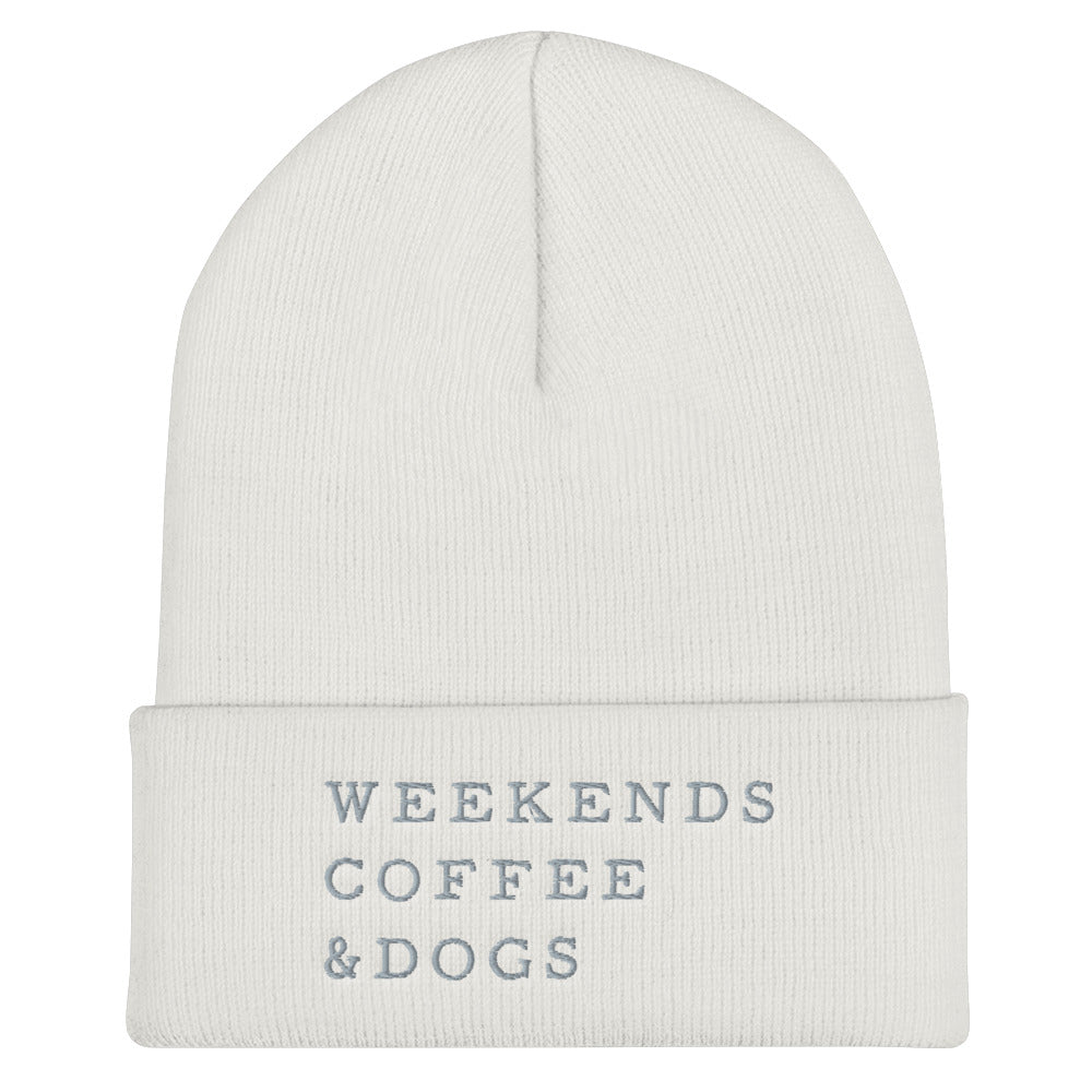 Weekends, Coffee, Dogs Cuffed Beanie-2