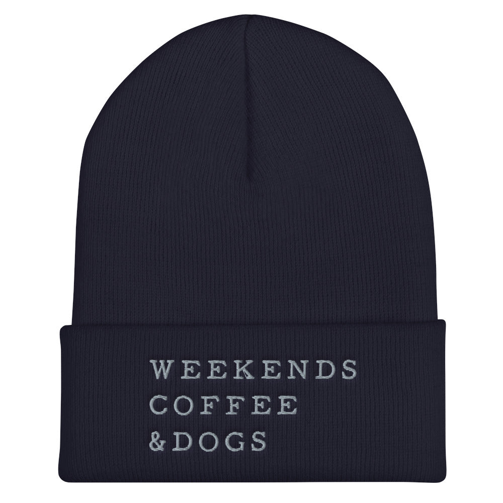 Weekends, Coffee, Dogs Cuffed Beanie-4