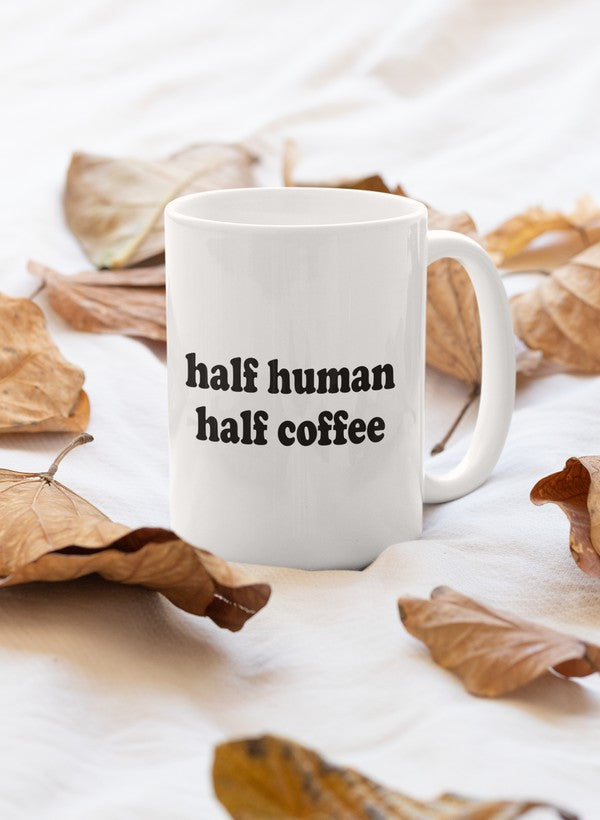 Half Human Half Coffee Mug-0