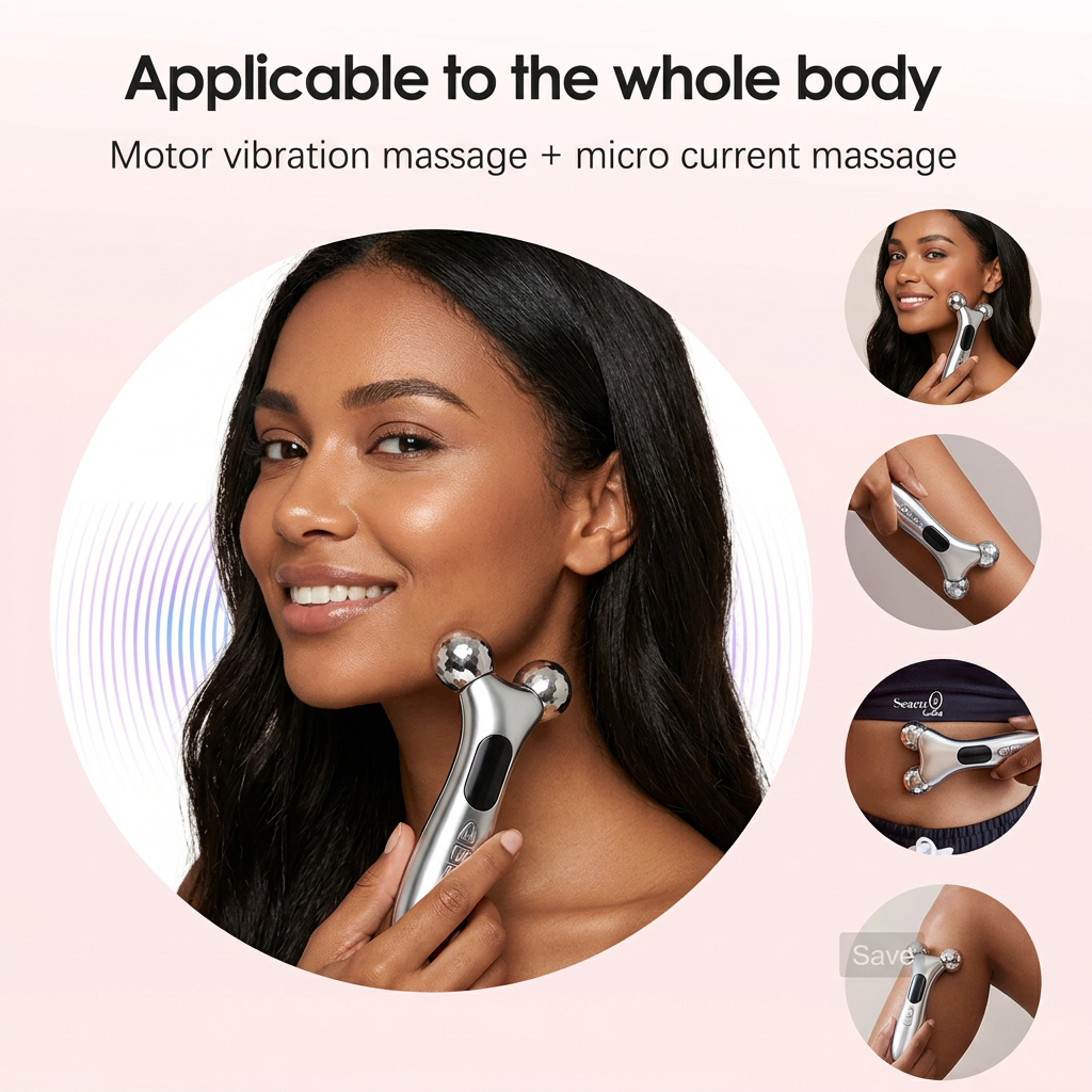 New Roller Massage Instrument Facial Intelligent Pulse Face Slimming Device Domestic Beauty Apparatus
