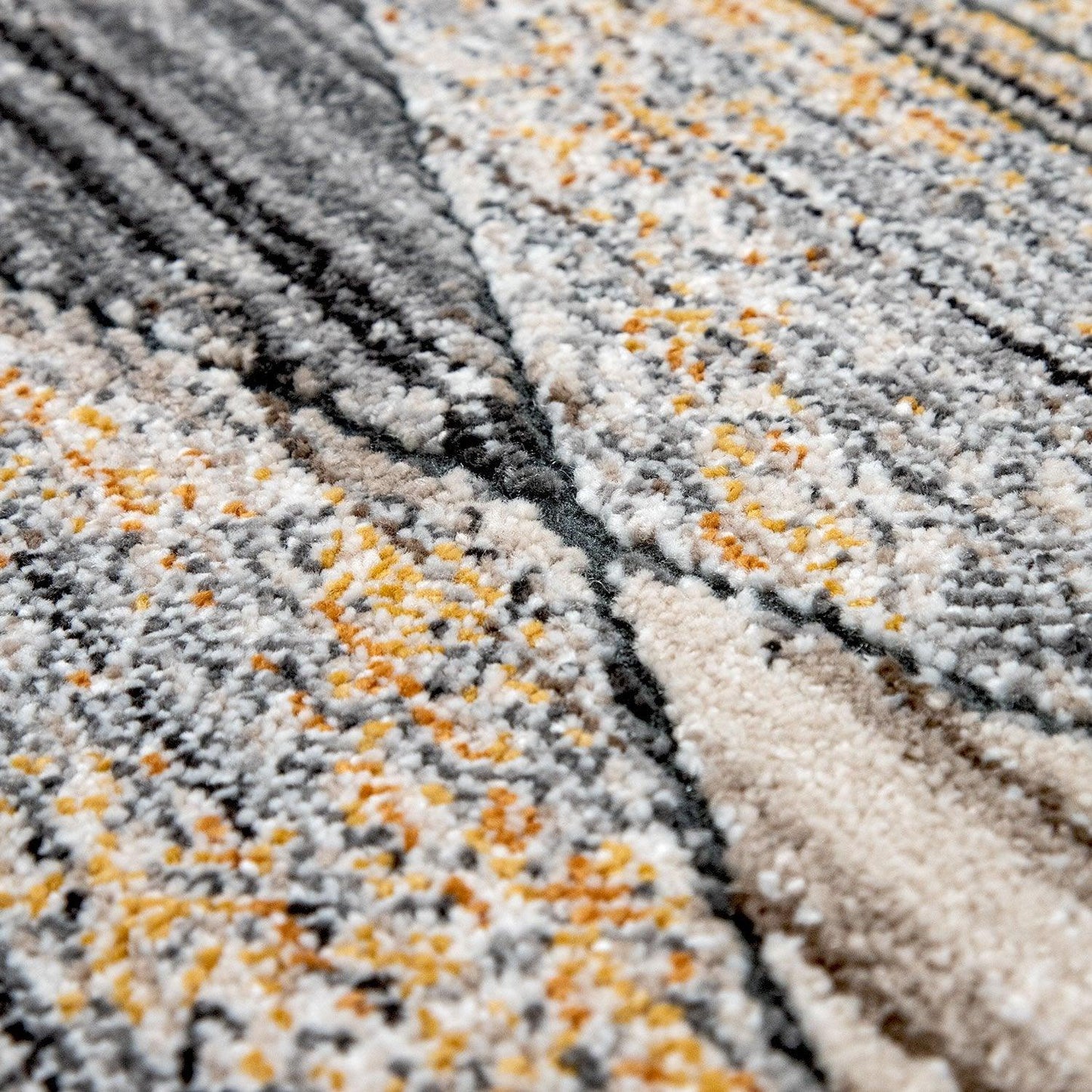 Modern Area Rug Abstract Design 3D Effect in Grey Yellow-2