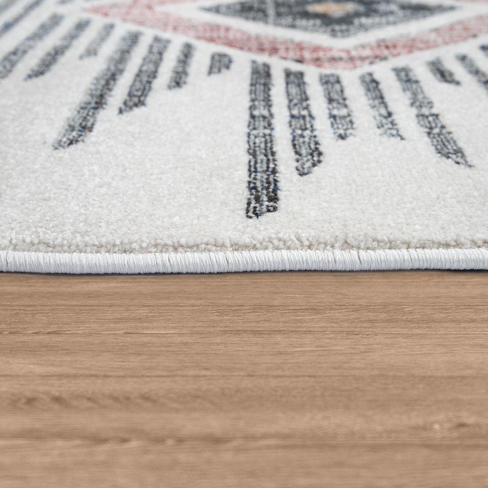 Modern Area Rug Ethnic Design with colorful Pattern in Cream-1