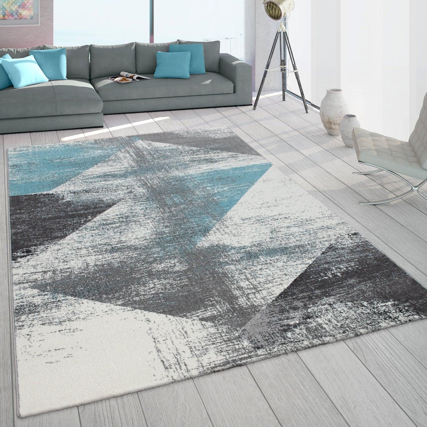 Modern Area Rug Mero Abstract Design - Grey Blue-0