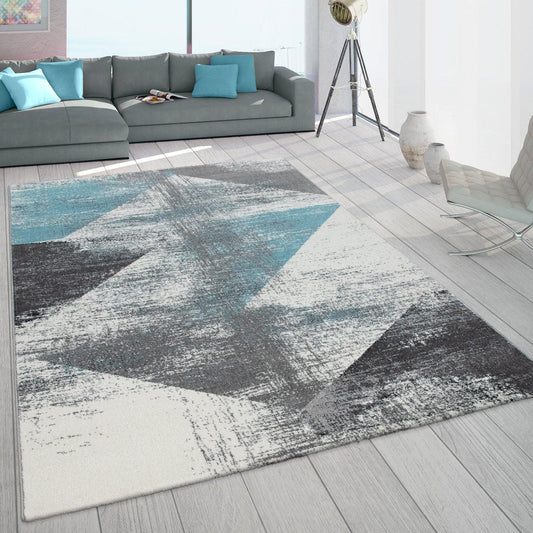 Modern Area Rug Mero Abstract Design - Grey Blue-0
