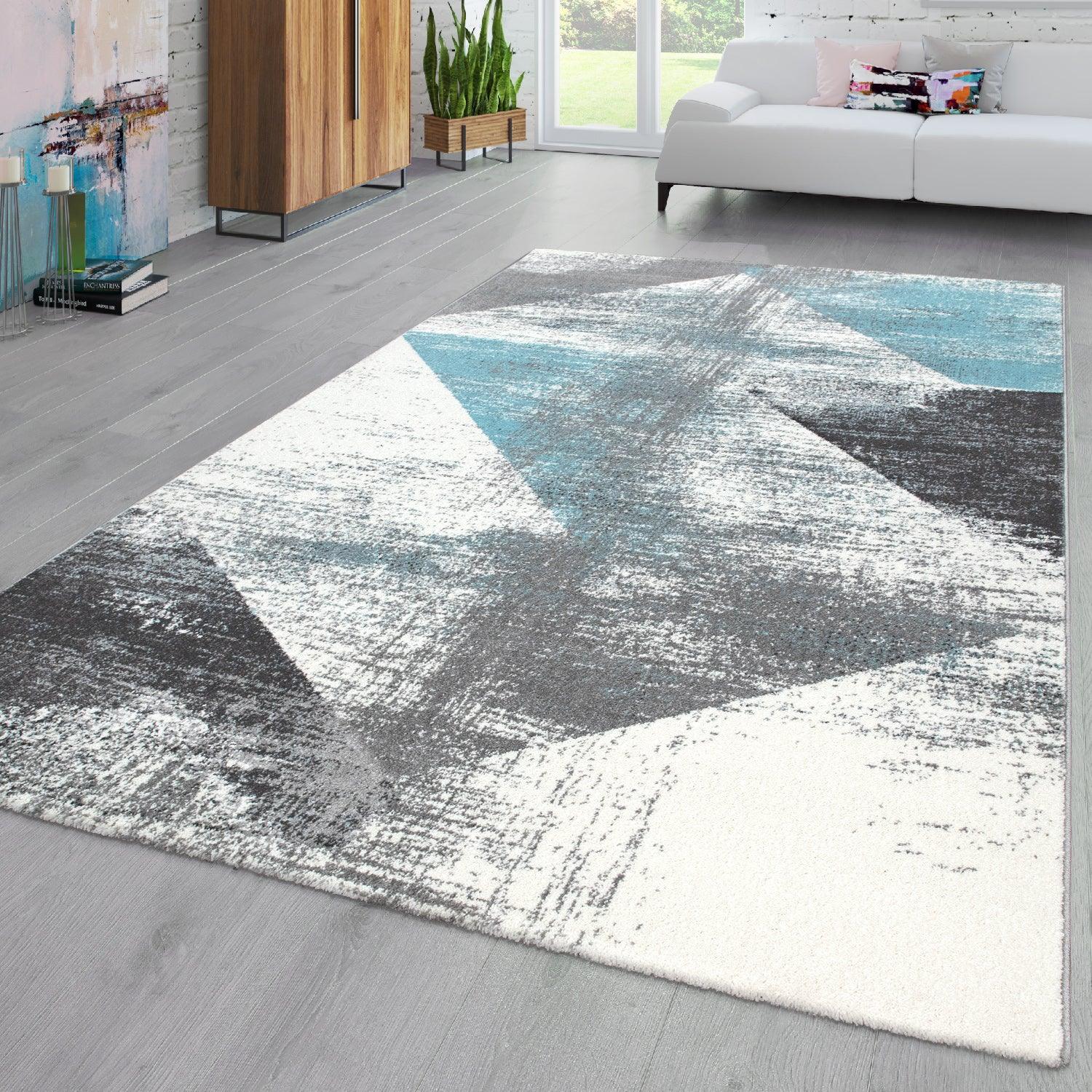Modern Area Rug Mero Abstract Design - Grey Blue-1