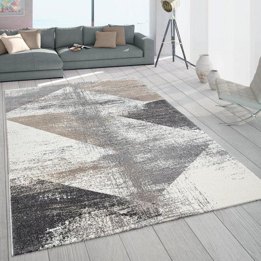 Modern Area Rug Mero Abstract Design - Grey White Brown-0