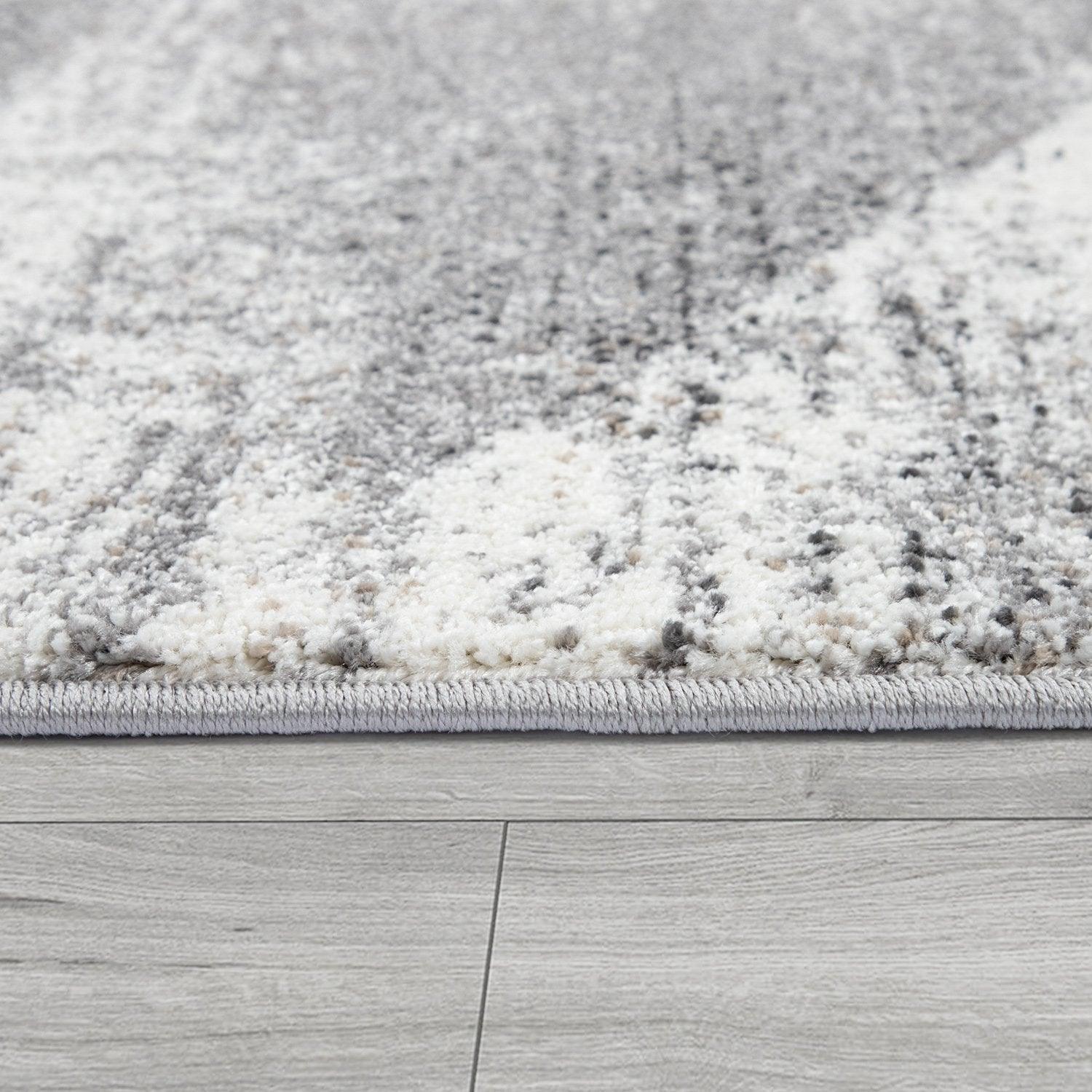 Modern Area Rug Mero Abstract Design - Grey White Brown-1