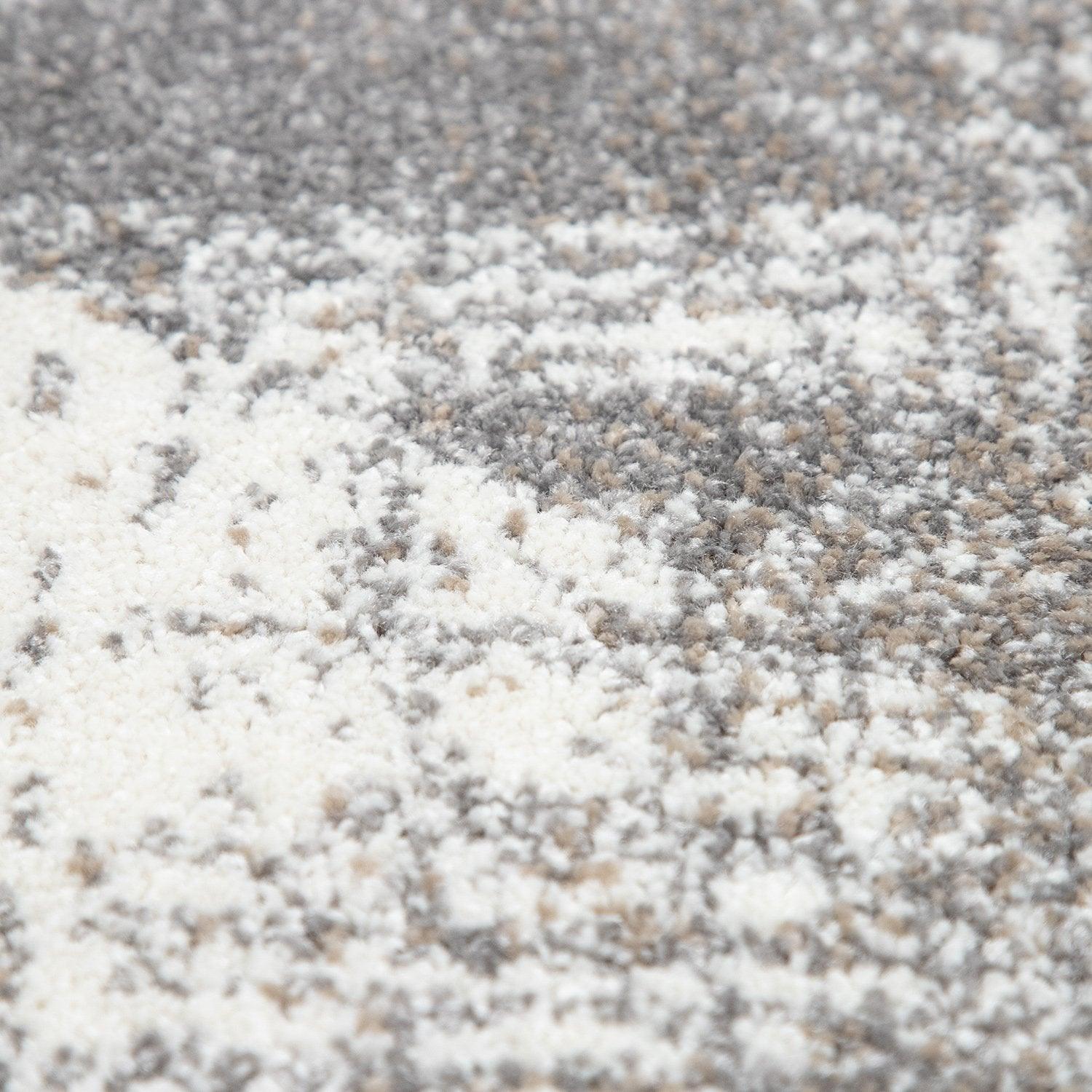 Modern Area Rug Mero Abstract Design - Grey White Brown-2