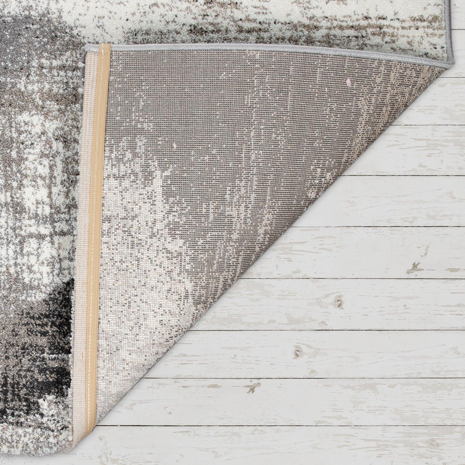Modern Area Rug Mero Abstract Design - Grey White Brown-3