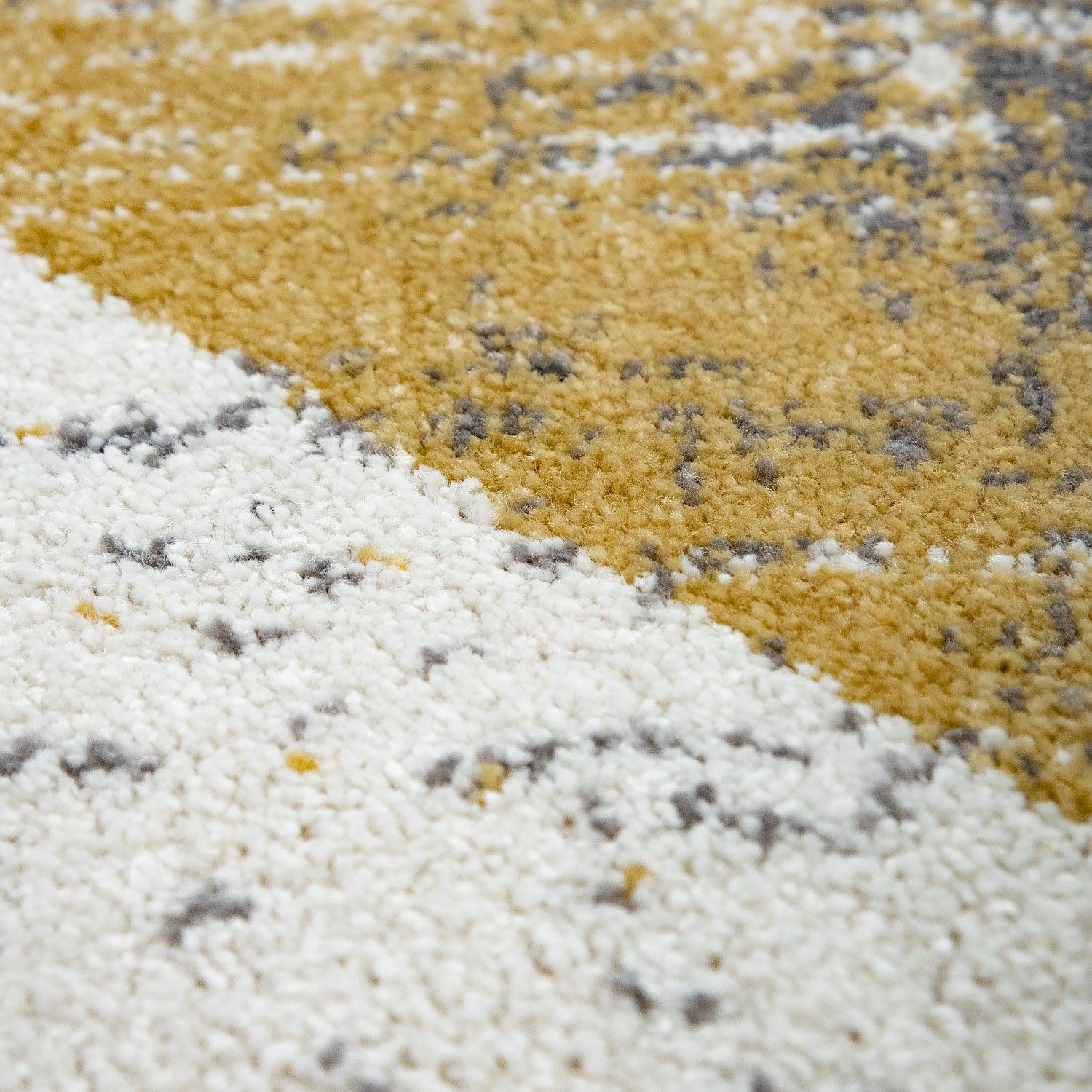 Modern Area Rug Mero Abstract Design - Grey White Yellow-3