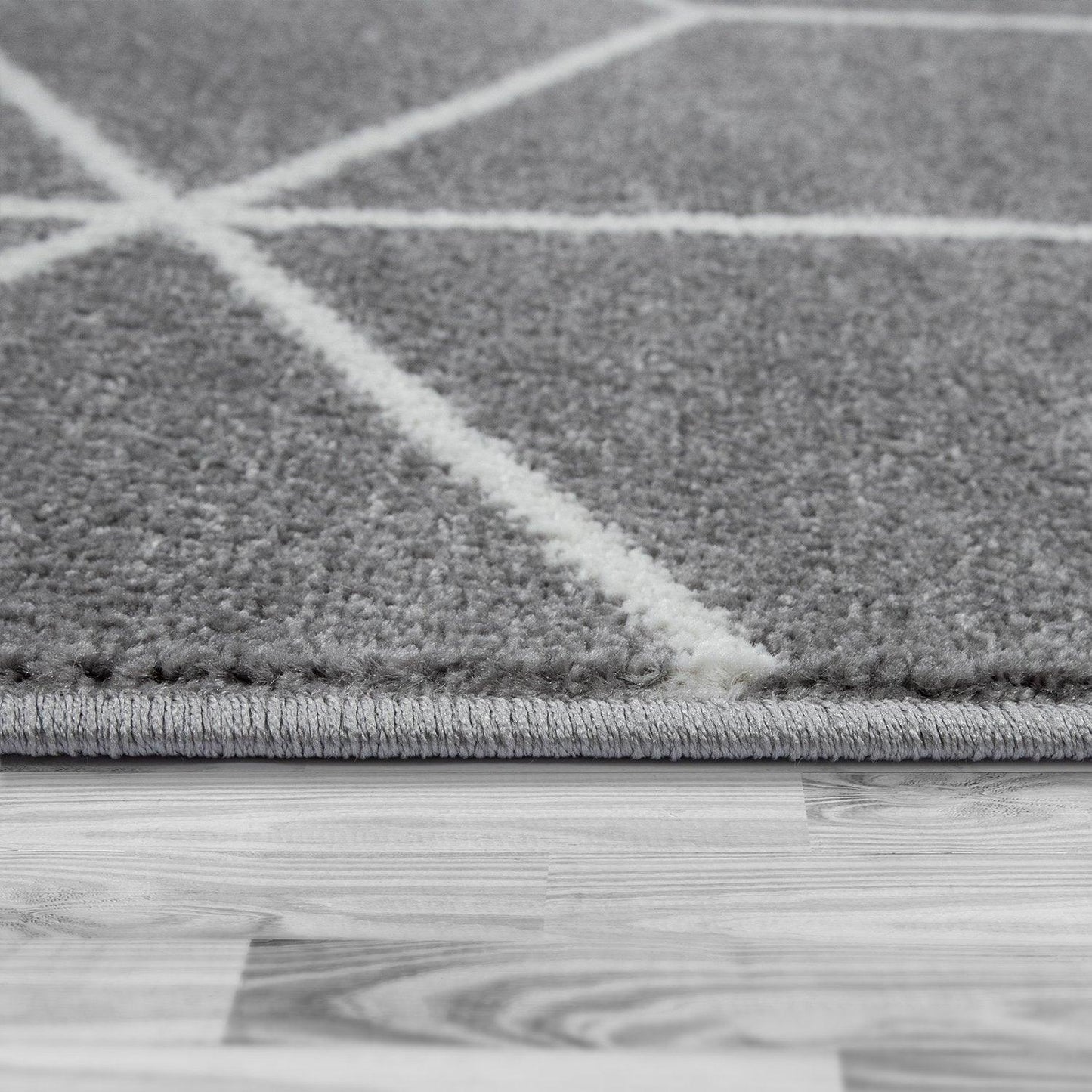 Modern Rug Stella Geometric Design - Grey White-2