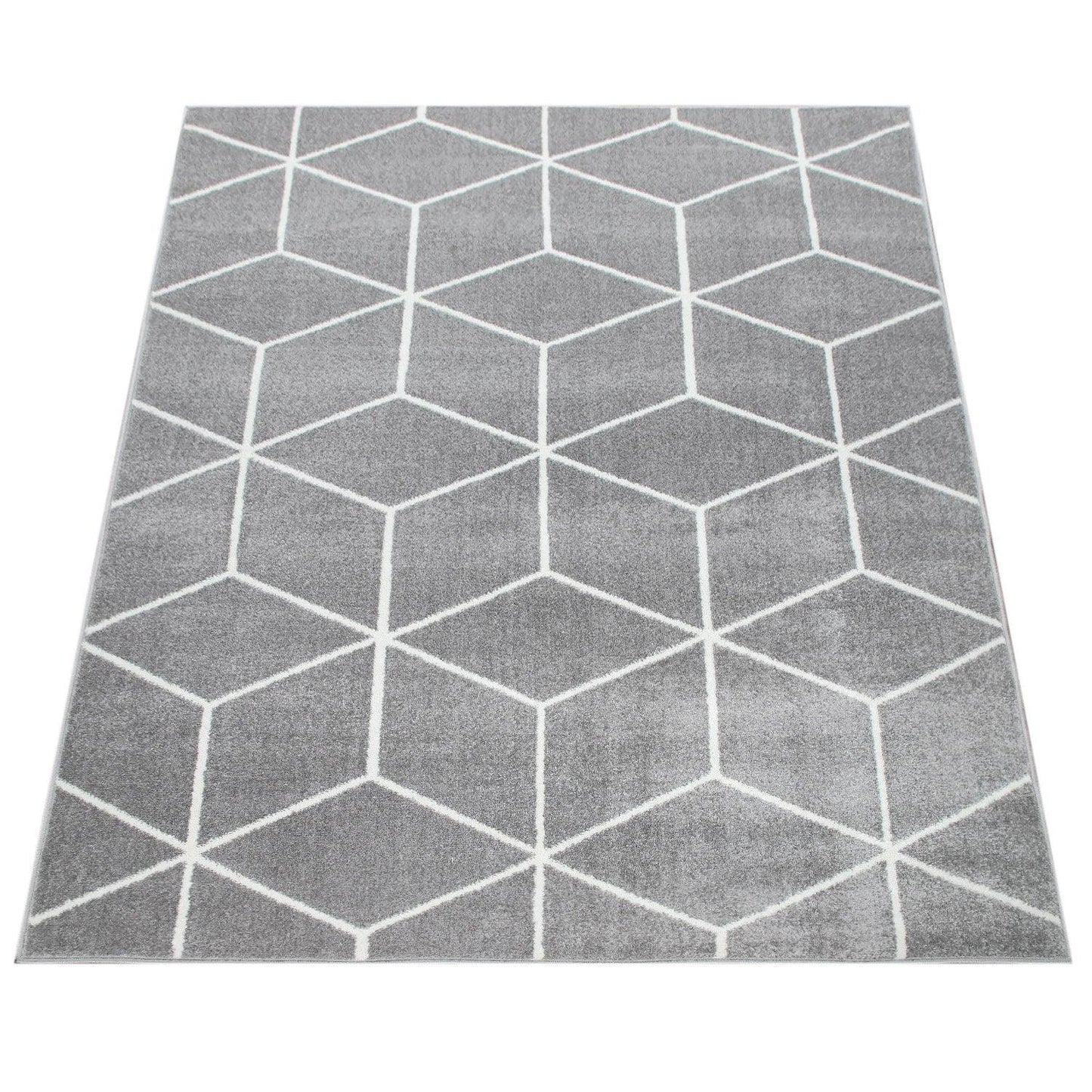 Modern Rug Stella Geometric Design - Grey White-3