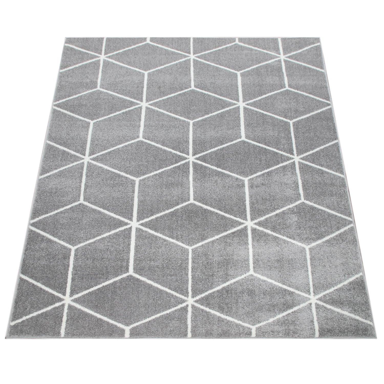 Modern Rug Stella Geometric Design - Grey White-3