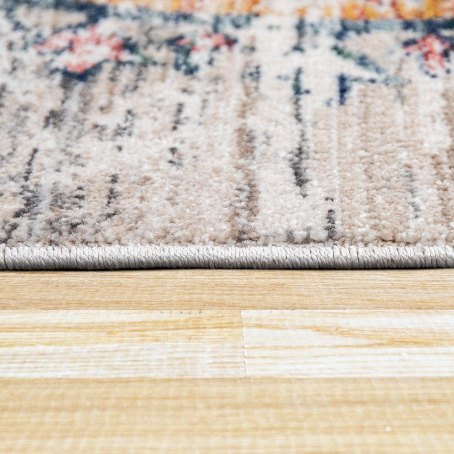Modern Vintage Rug Oriental Look Abstract Beige Grey Orange-2
