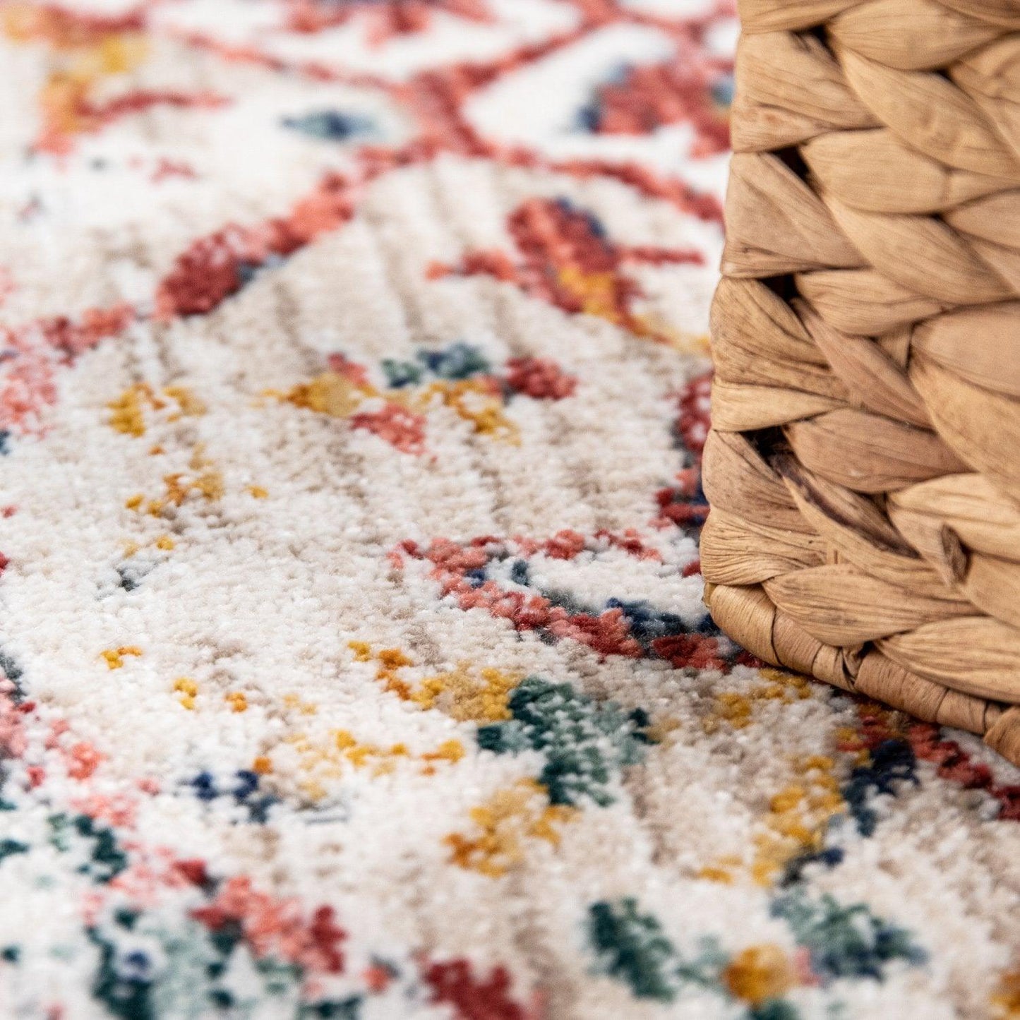 Modern Vintage Rug Oriental Look Abstract Beige Grey Orange-3