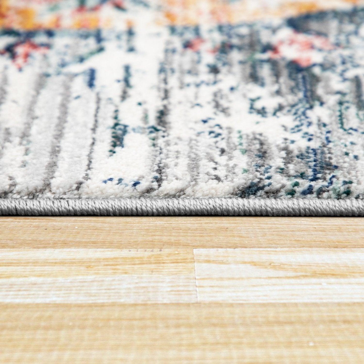 Modern Vintage Rug Oriental Look Abstract Grey Red White-2