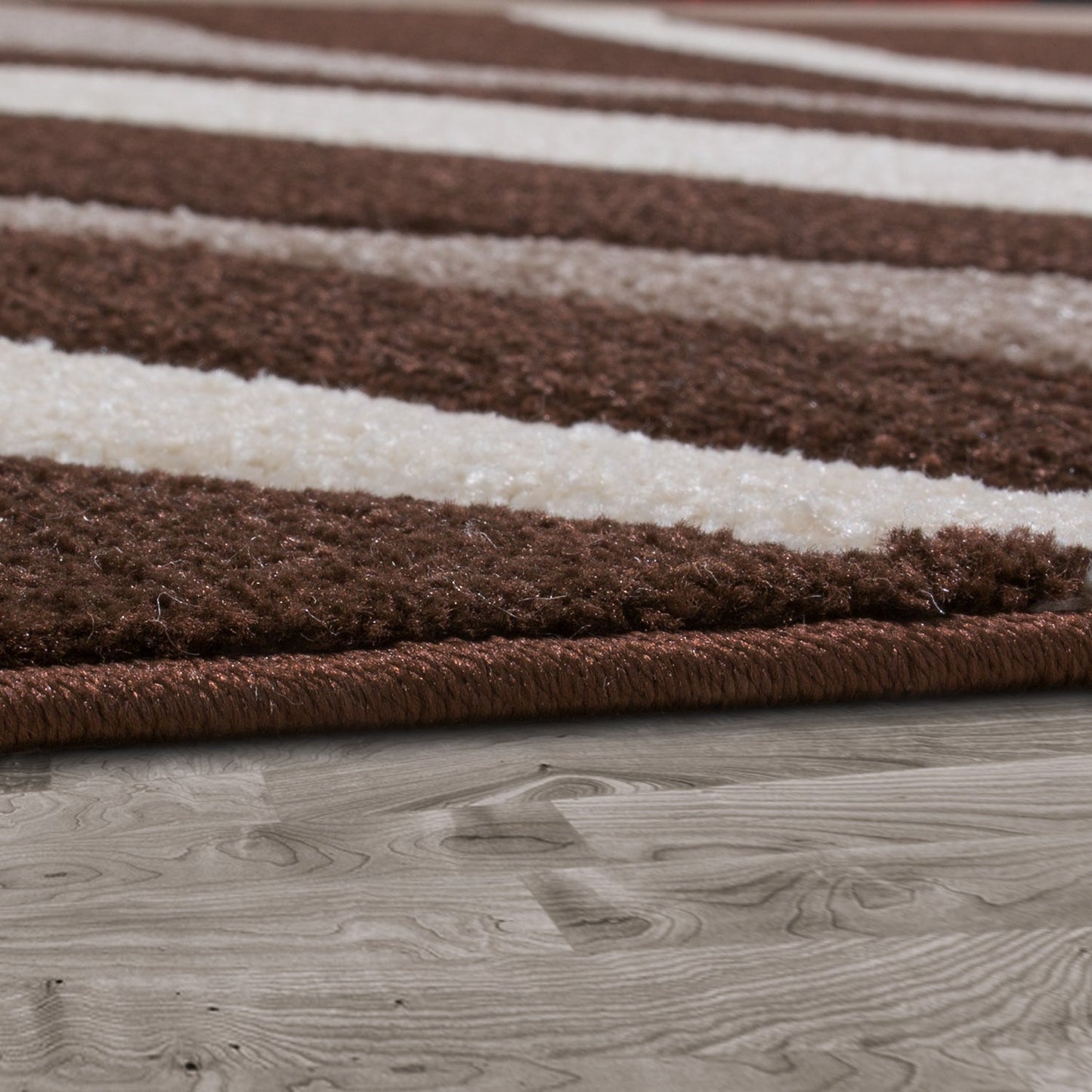 Area Rug Madeira Modern Wave Pattern - Brown Beige-2