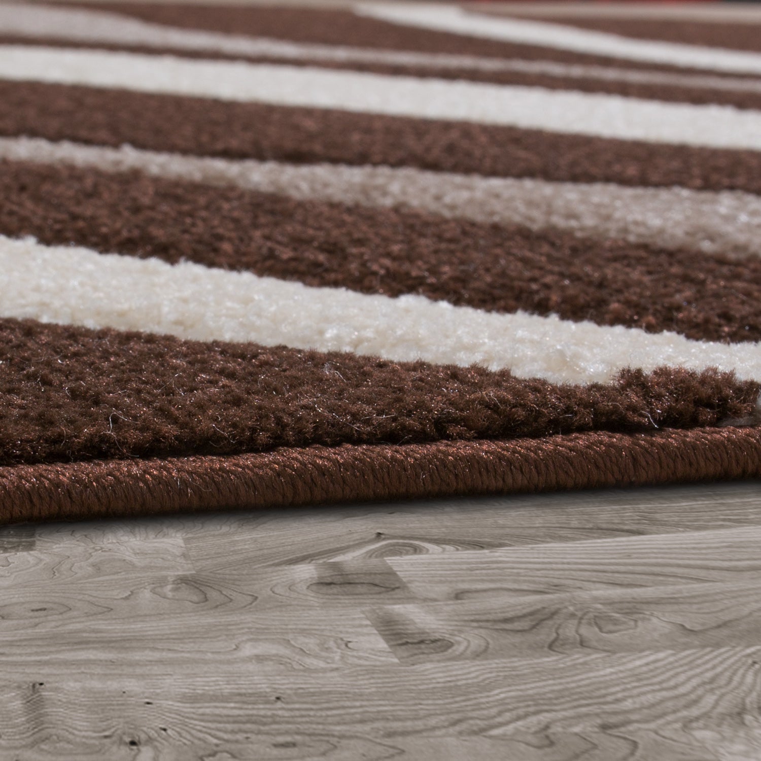 Area Rug Madeira Modern Wave Pattern - Brown Beige-2