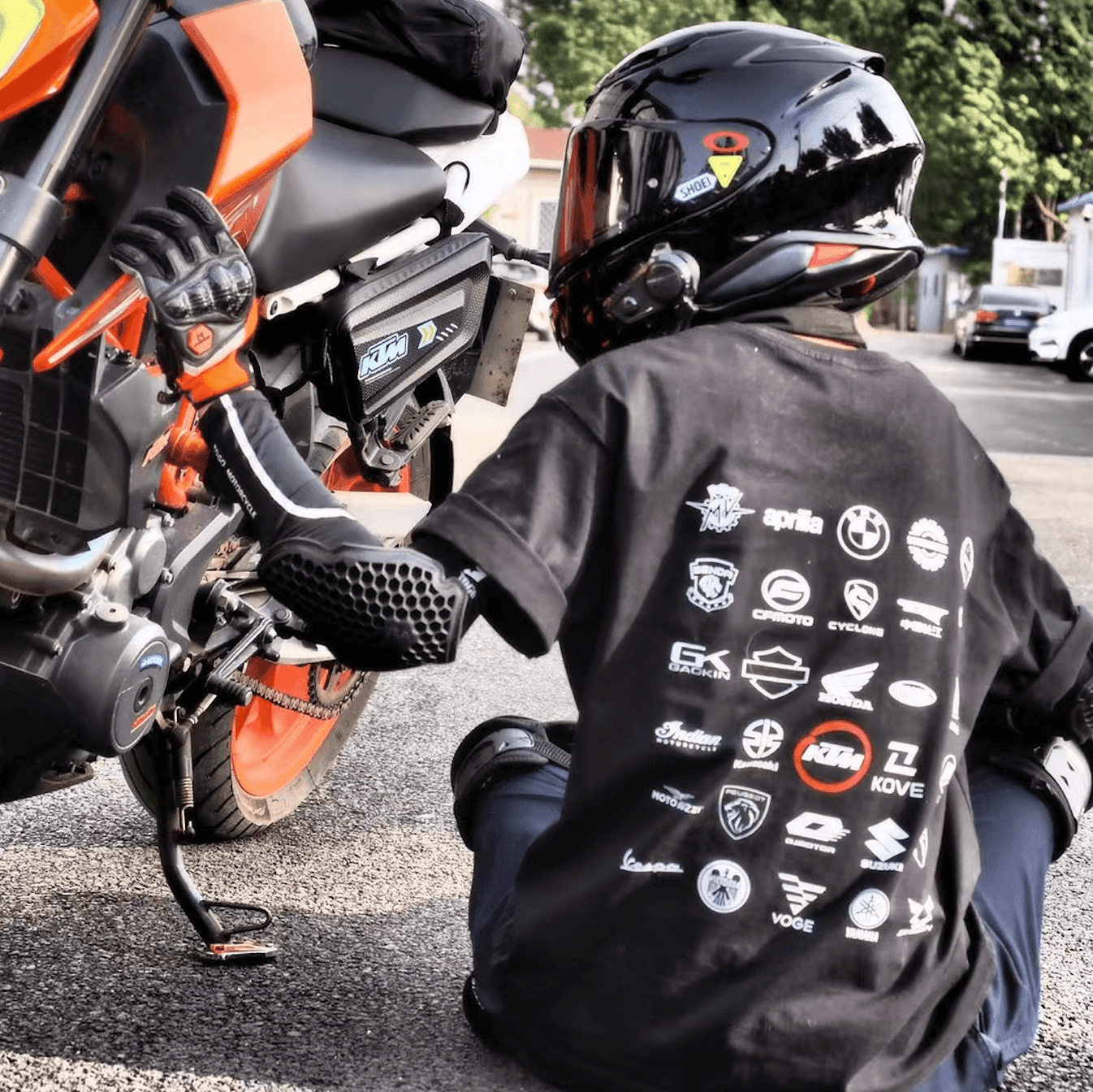 MotoPanthe™ Customizable Motorcycle Brand Logo T-shirt