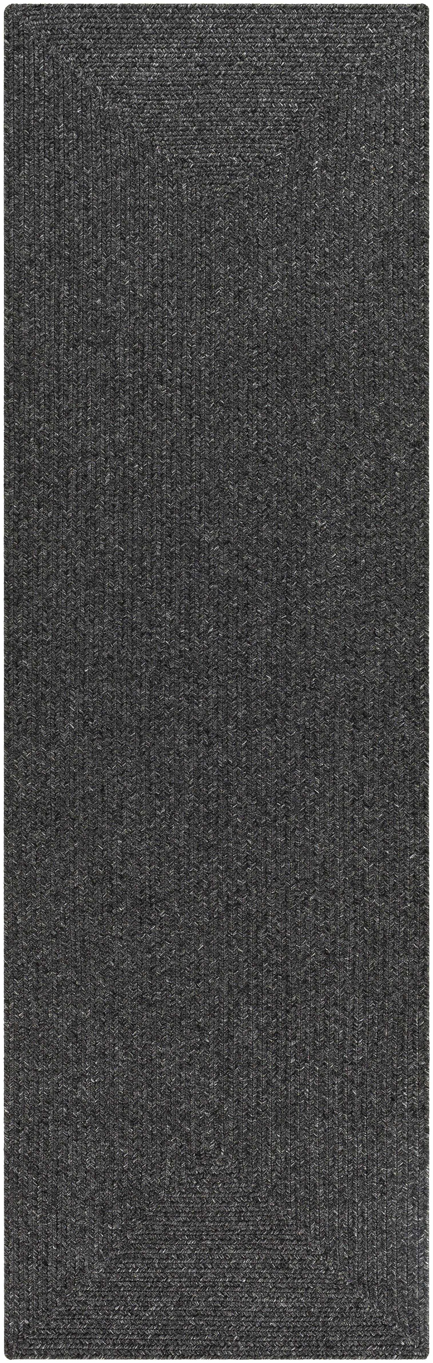 Black Braided Faux Jute Rug-2