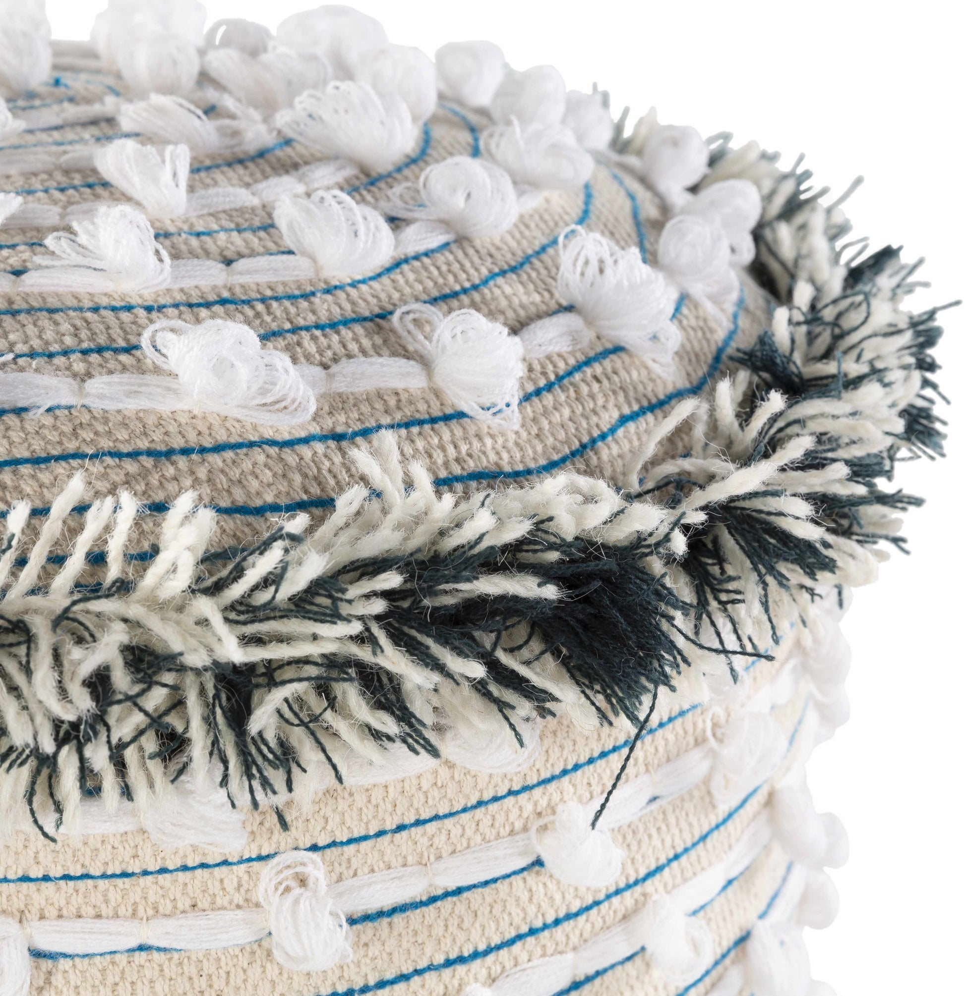 Matagami Beige Hand Woven Stool-1