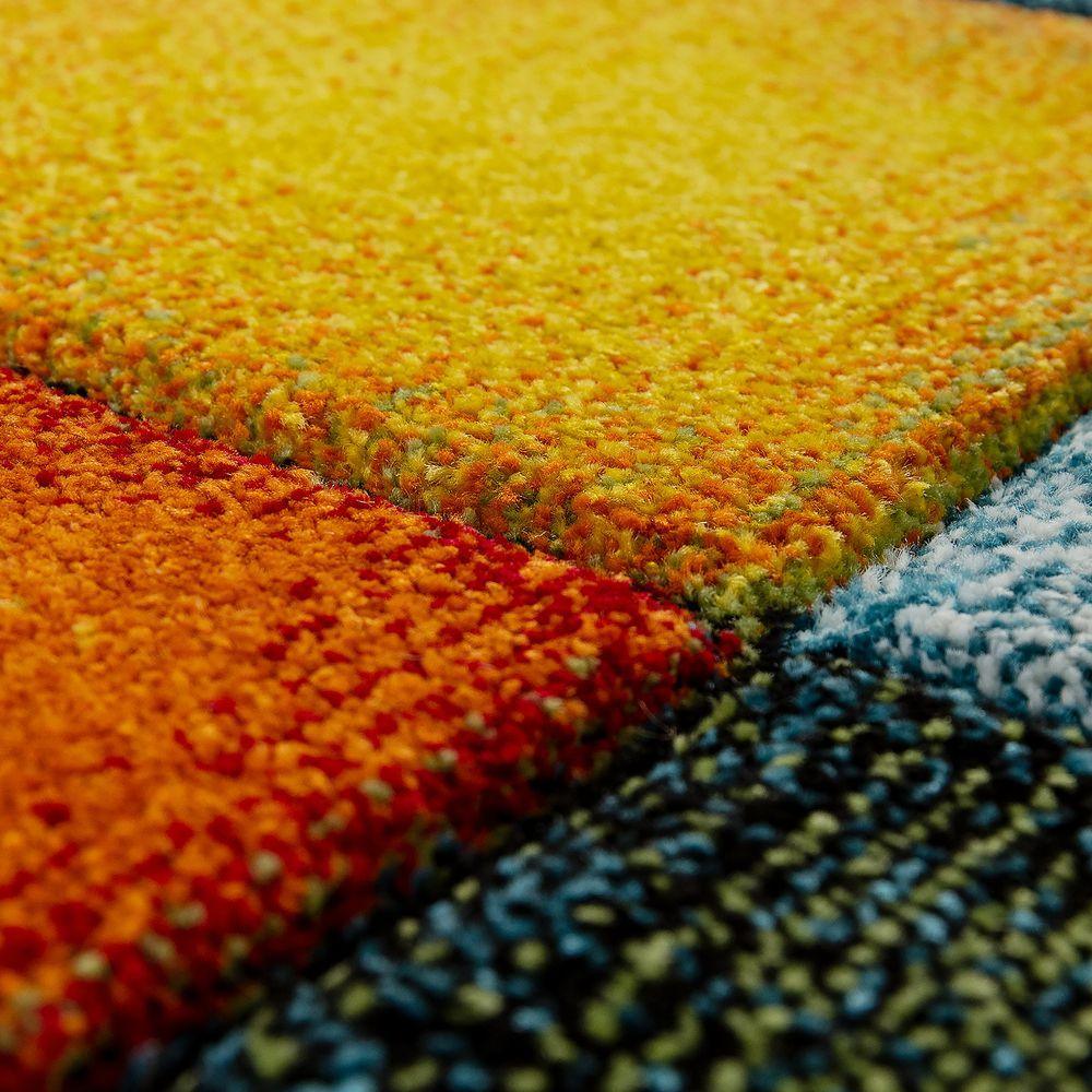 Colorful Area Rug Smaragd Checkered with Geometric Squares-2