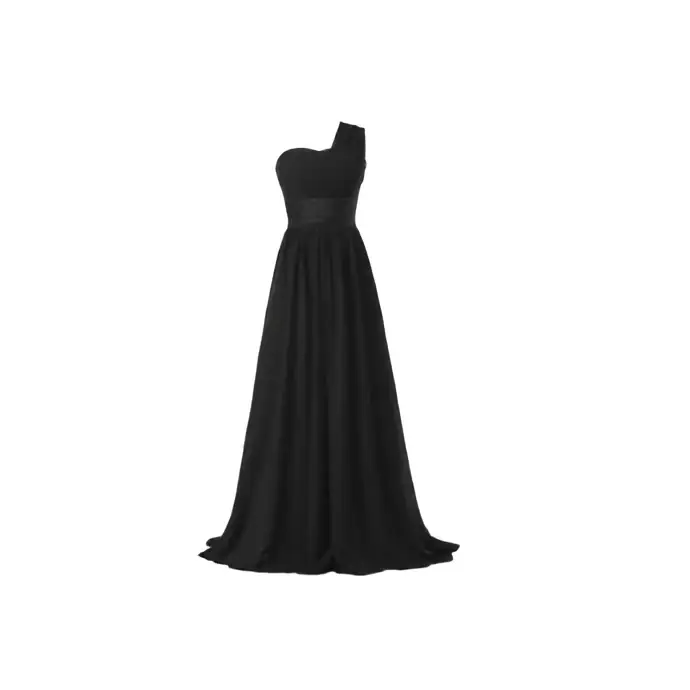 Multi-color Chiffon One-Shoulder Banquet Evening Dress