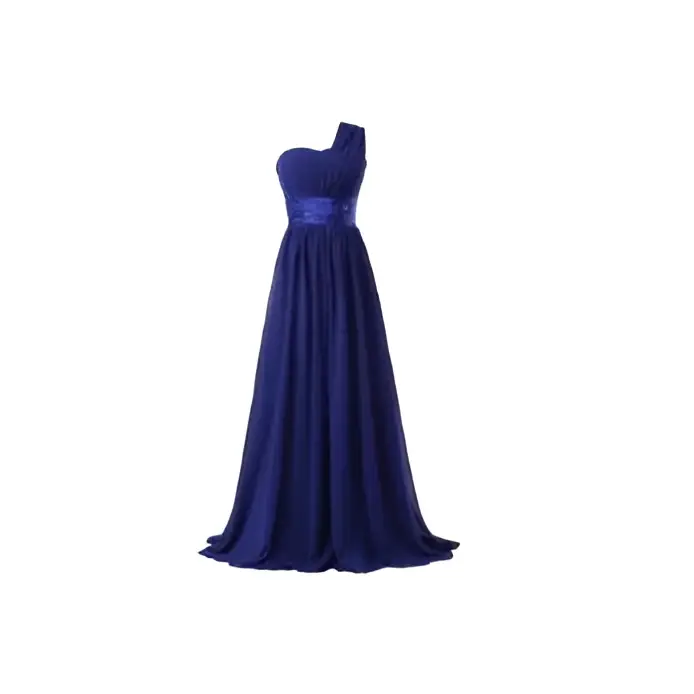 Multi-color Chiffon One-Shoulder Banquet Evening Dress