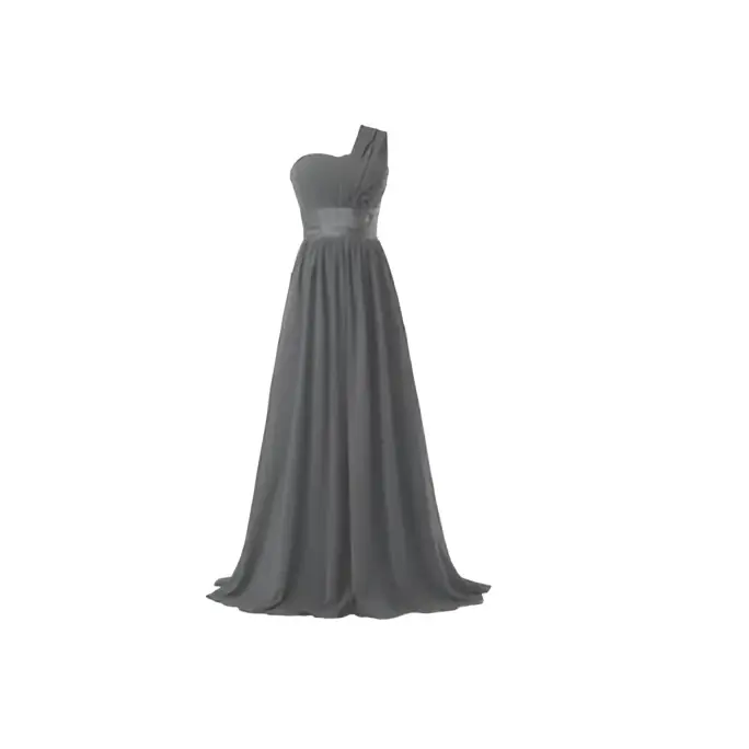 Multi-color Chiffon One-Shoulder Banquet Evening Dress
