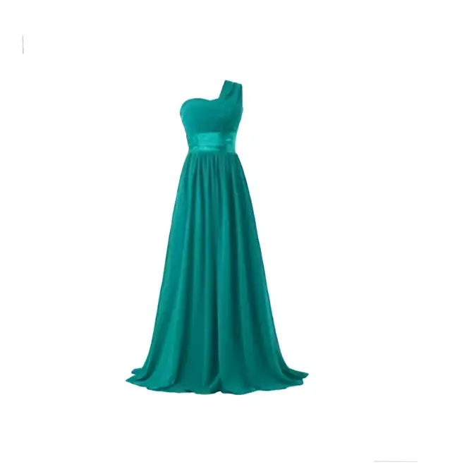 Multi-color Chiffon One-Shoulder Banquet Evening Dress
