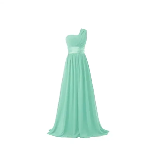 Multi-color Chiffon One-Shoulder Banquet Evening Dress
