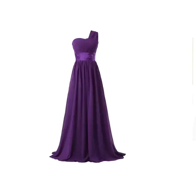 Multi-color Chiffon One-Shoulder Banquet Evening Dress