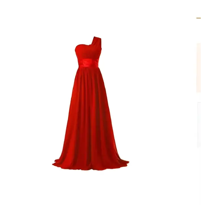 Multi-color Chiffon One-Shoulder Banquet Evening Dress