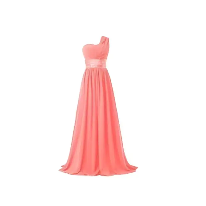Multi-color Chiffon One-Shoulder Banquet Evening Dress