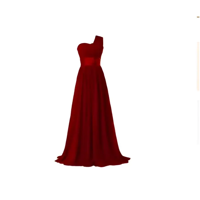 Multi-color Chiffon One-Shoulder Banquet Evening Dress