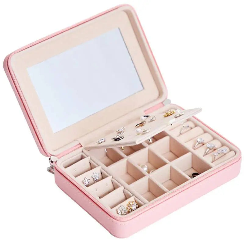 Multifunctional Jewelry Storage Box with Mirror