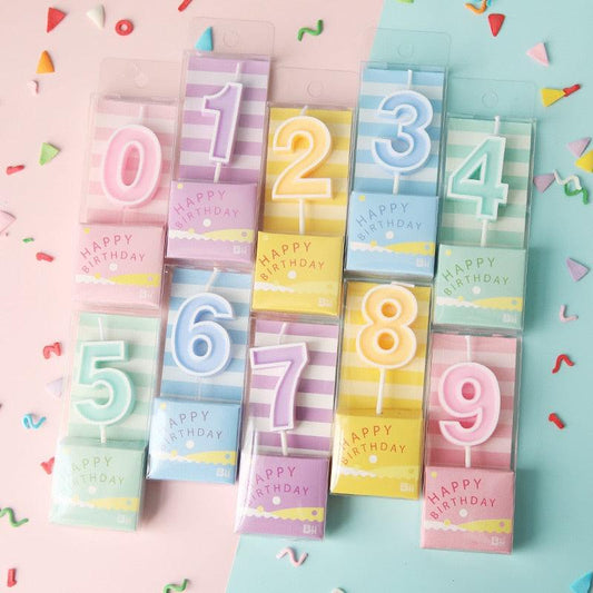 Multiple Color Numbers 0-9  Birthday Candles Cake Topper Insert Creative Birthday Party Number Candles Colorful Birthday Cake 0-9 Candles for Birthday Wedding Anniversary Reunions Theme Party Decoration Dessert Table Candle Ornaments